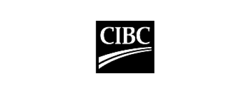 Logo of CIBC, featuring the company name in bold, uppercase letters inside a square with a curved line beneath.