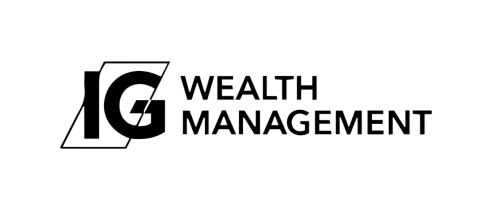 Logo of IG Wealth Management, featuring the initials 'IG' in a bold, geometric design followed by the words 'Wealth Management' in uppercase text.