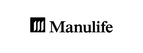 Logo of Manulife, featuring the company name in bold text with a stylized geometric 'M' icon to the left.