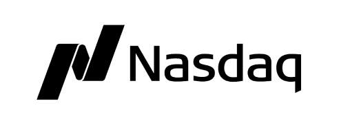 Logo of Nasdaq, featuring a stylized 'N' made of geometric shapes followed by the company name in bold text.